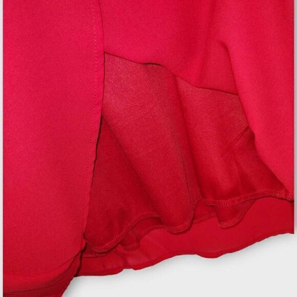 Lulus Womens Dress Sz Large Ecstatic Harmony Red Chiffon Glamourcore Cottagecore - Picture 5 of 12